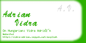 adrian vidra business card